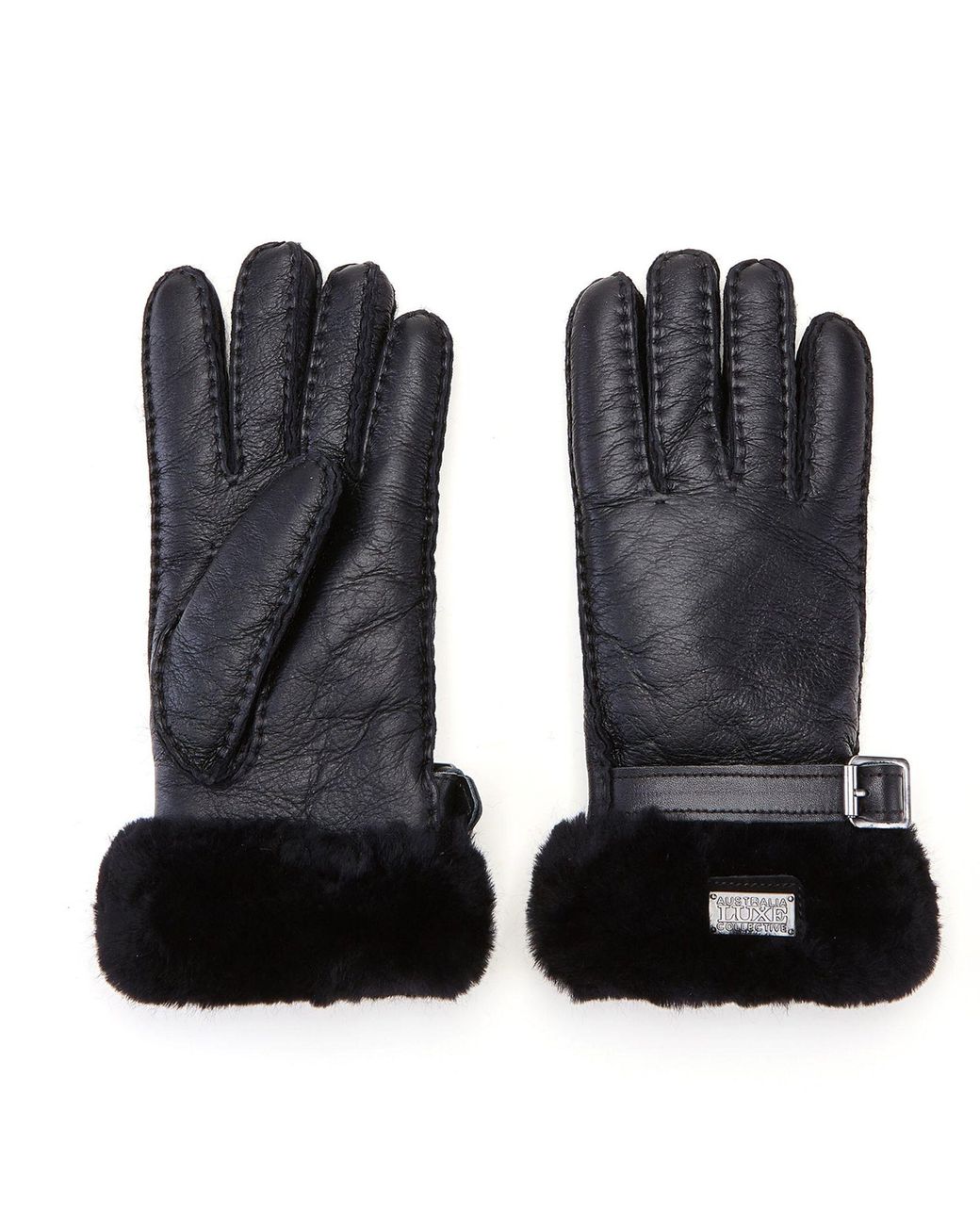 Australia Luxe Black Stulpenhandschuhe Aus Schwarzem Leder