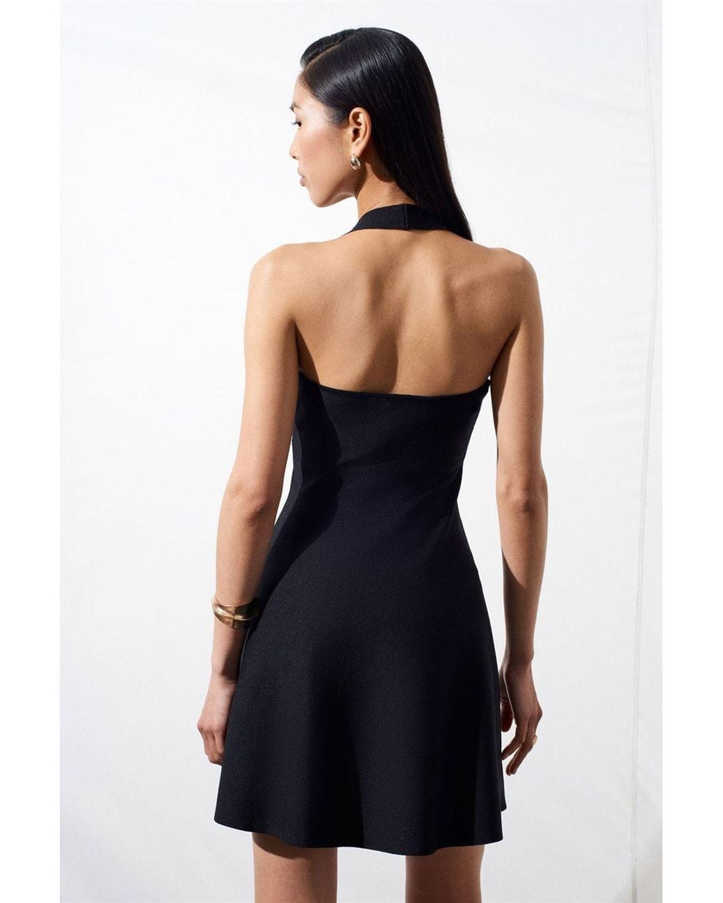 Dilvin Blue Sleeveless Halter A-Line Mini Dress
