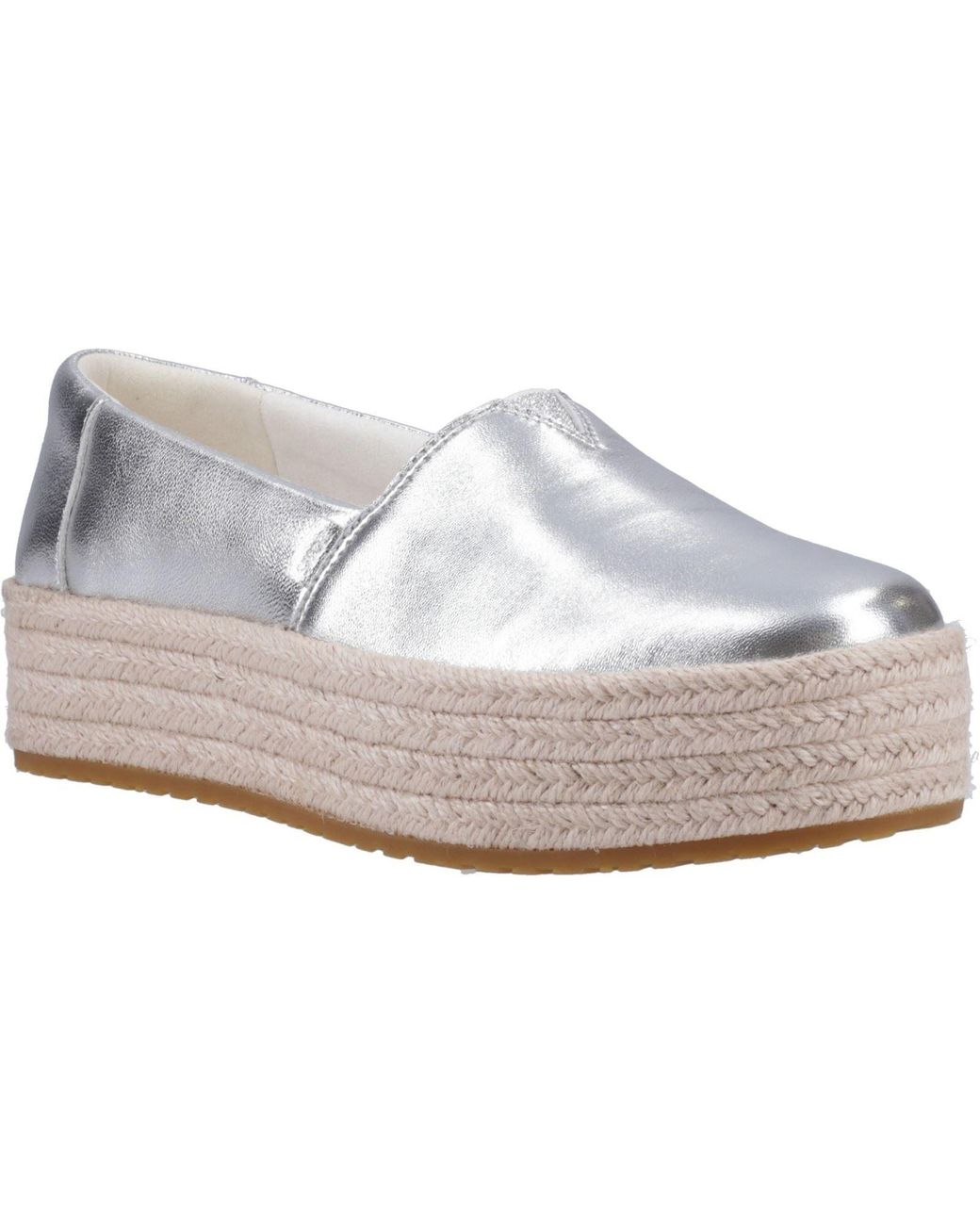 TOMS White Valencia Leather Espadrilles