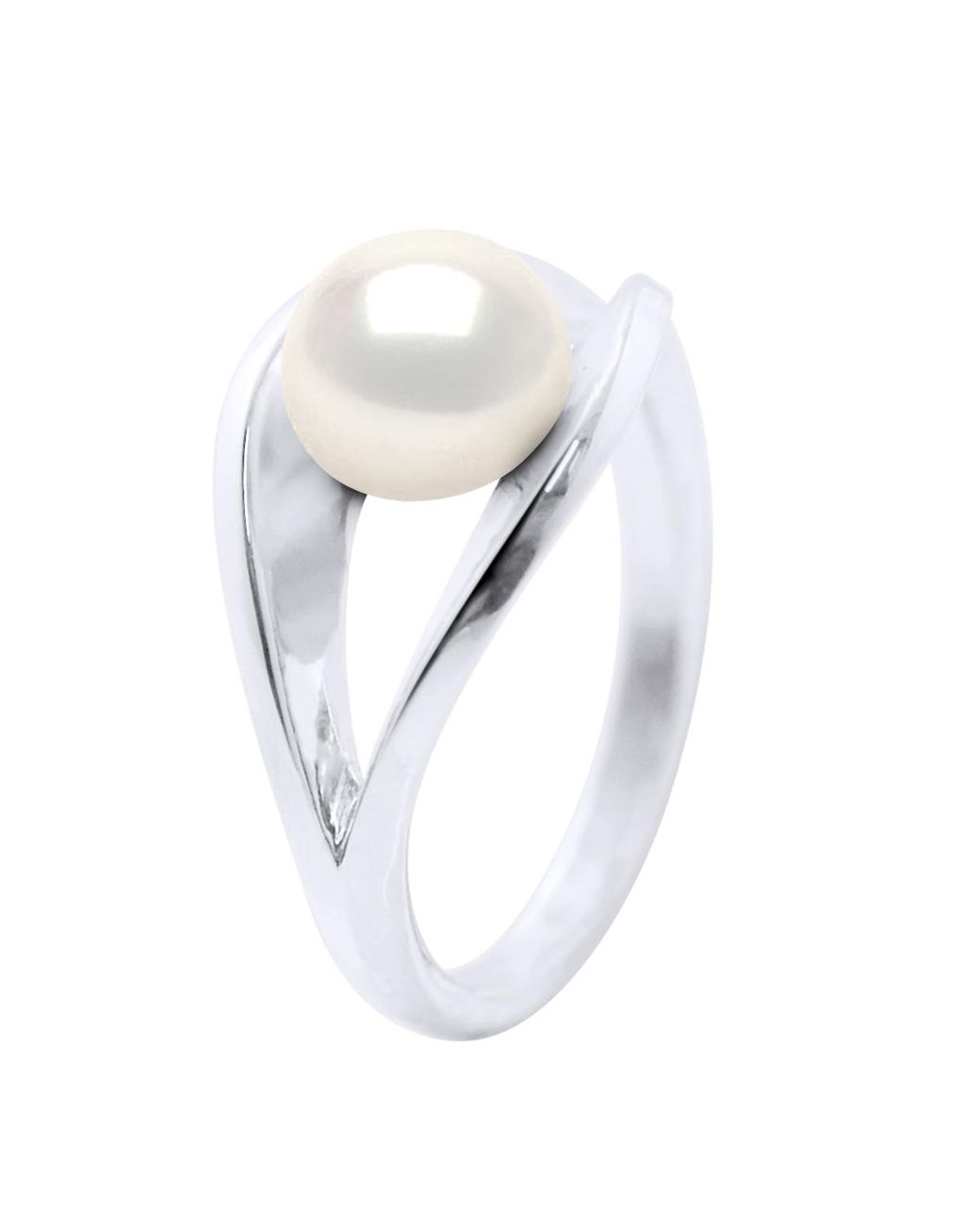 Ateliers Saint Germain White Ring Real Cultured Freshwater Pearl Button 8-9 Mm
