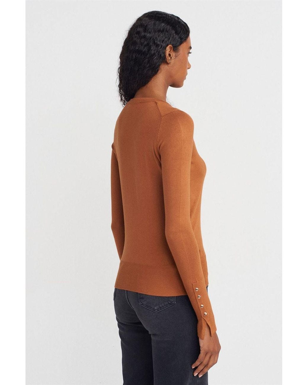 Dilvin Blue Ribbed Crew Neck Slim Fit Sweater