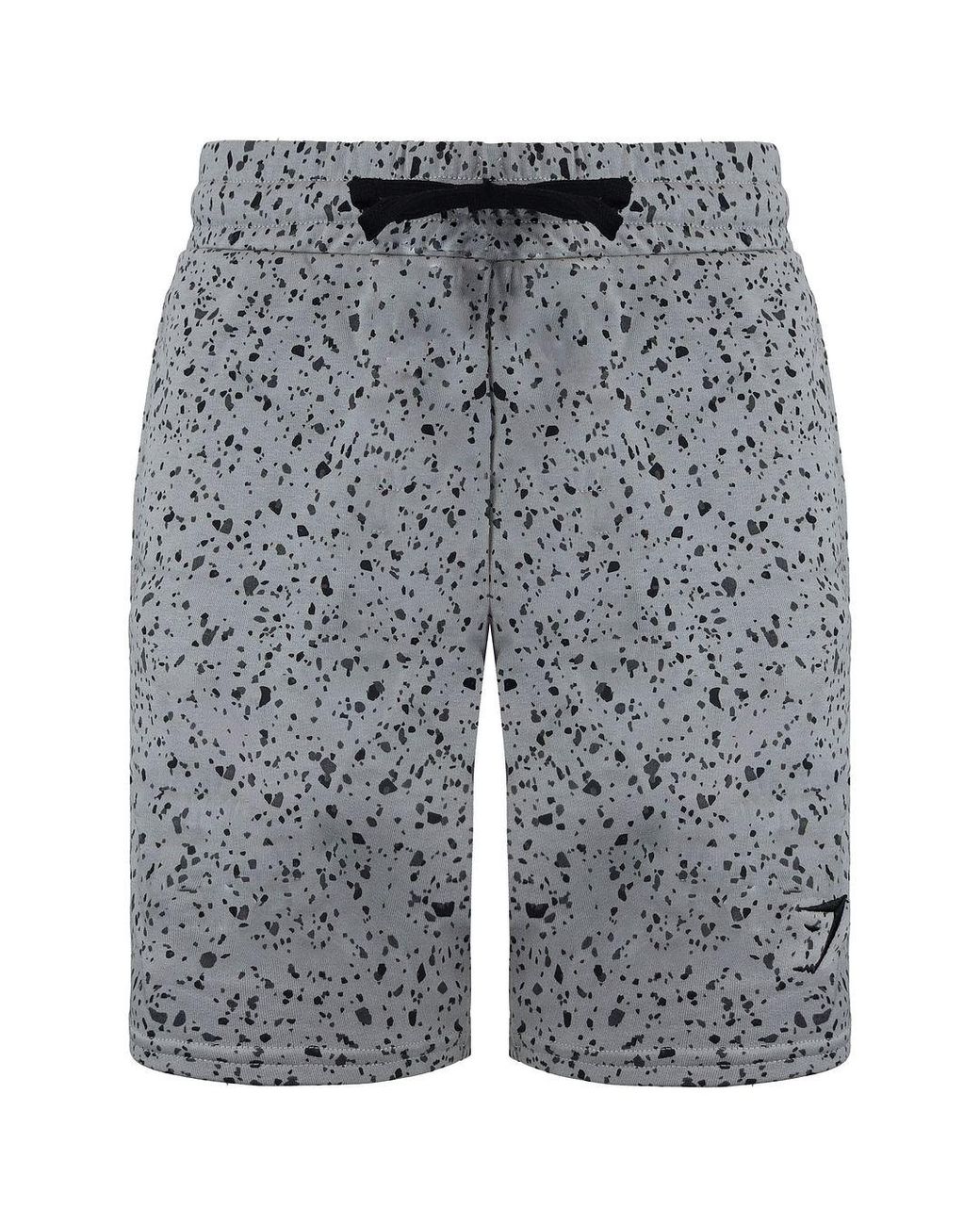 GYMSHARK Gray Micro Print Shorts Cotton for men