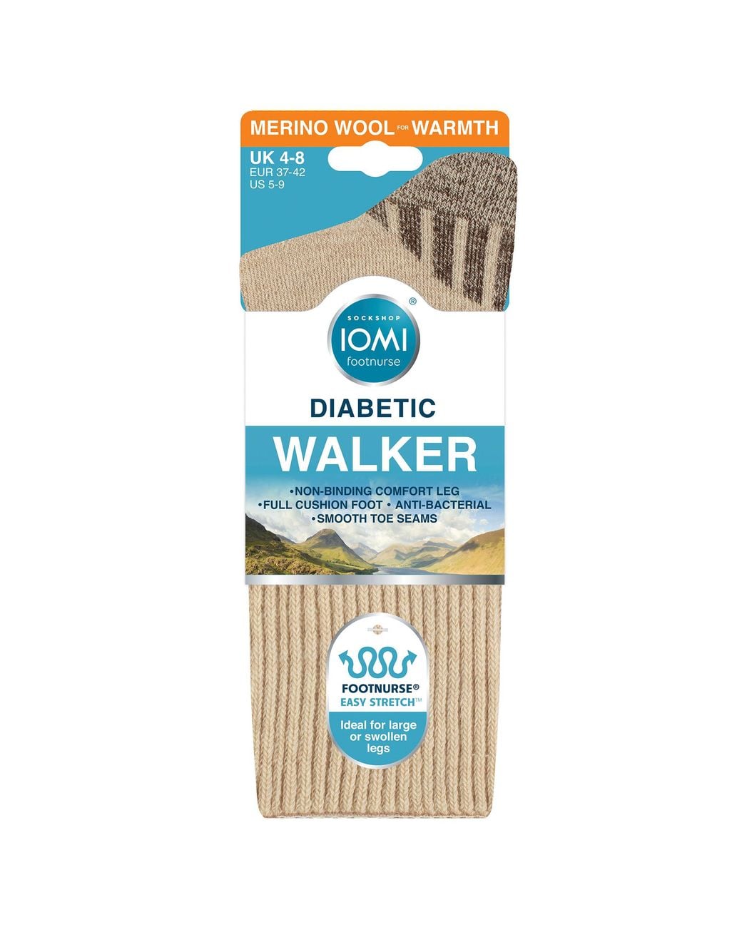 IOMI Natural Diabetic Wool Walking Socks For for men