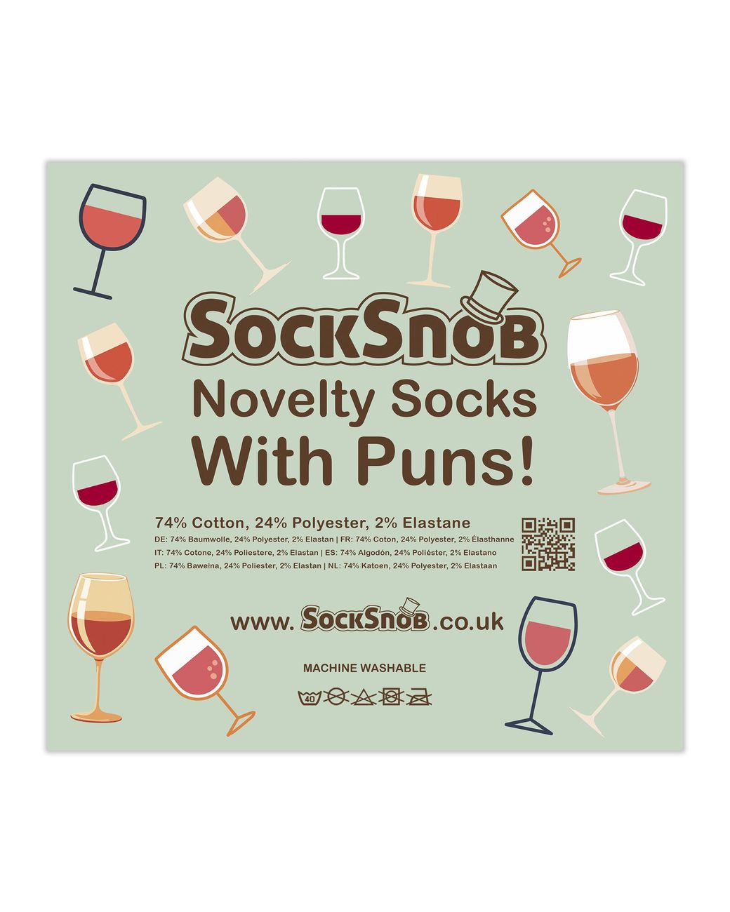 Sock Snob Red 3 Pairs Novelty Cotton Rich Pun Socks for men