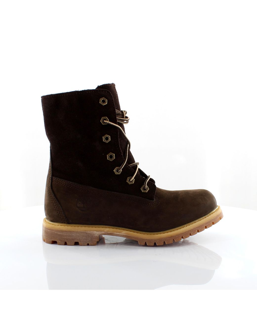 Timberland Black Authentics Teddy Fleece Leather Lace Up Boots 8314A Leather (Archived)