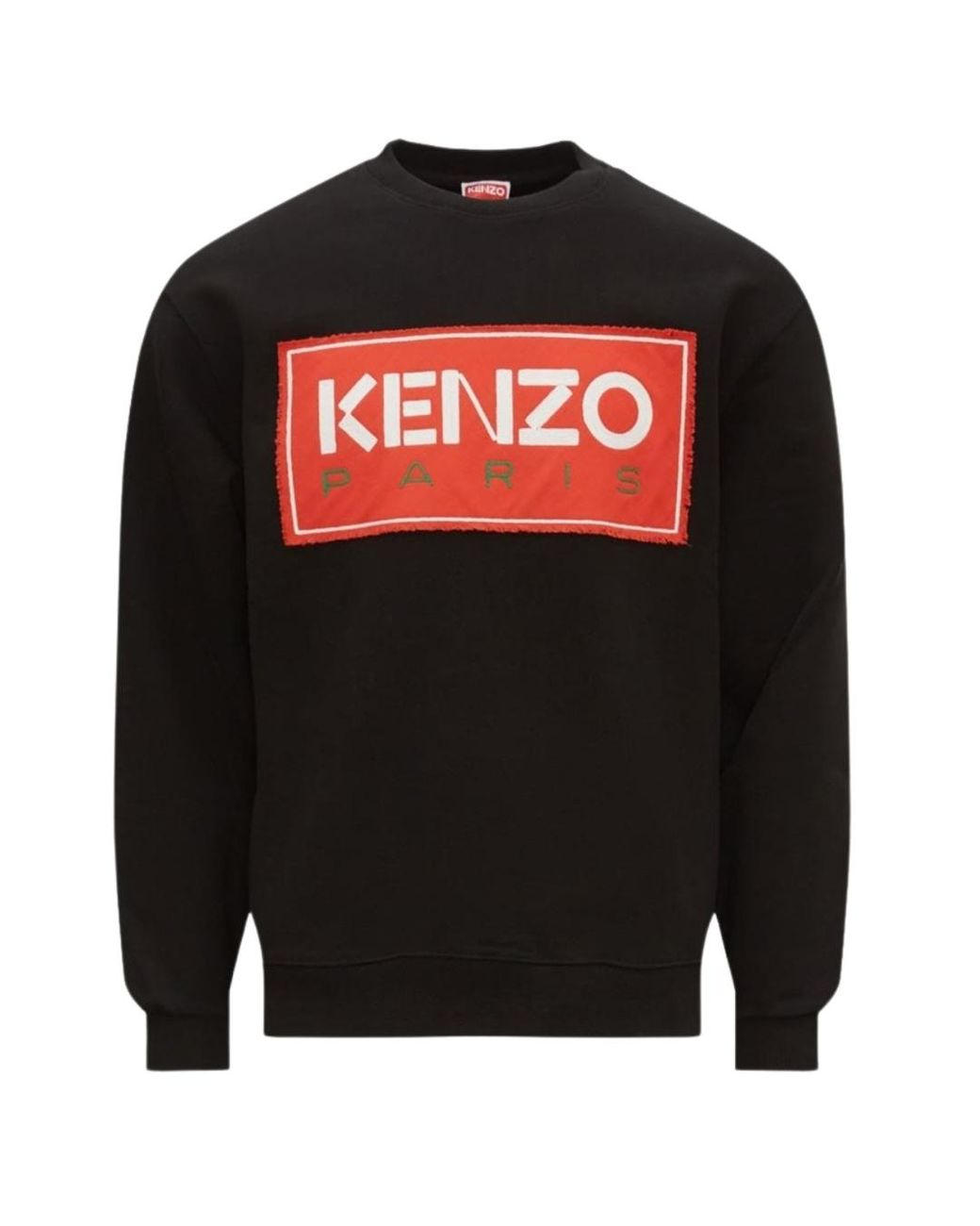 KENZO Black Paris Block Logo Sweatshirt Cotton for men
