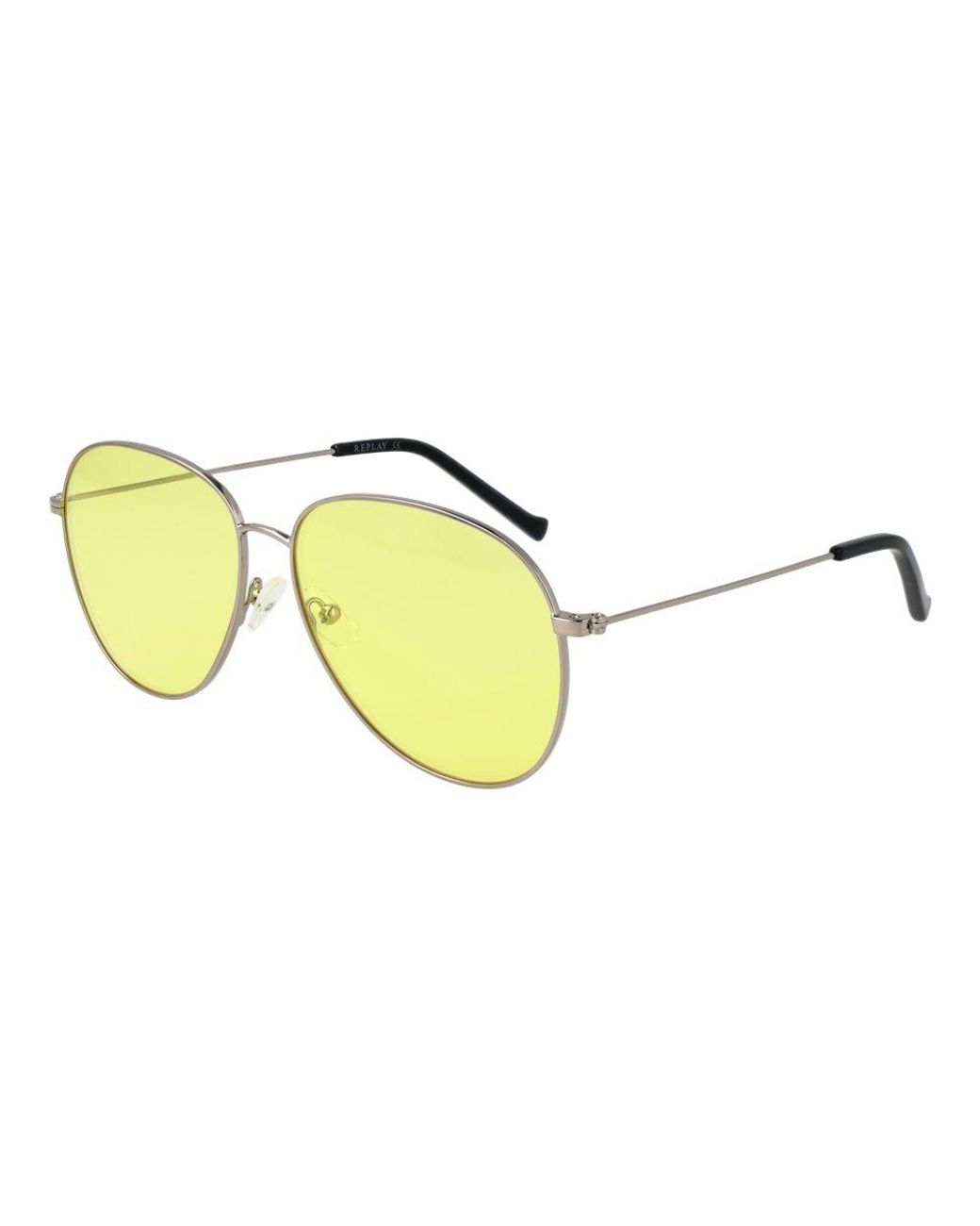 Replay Yellow Silver Metal Sunglasses