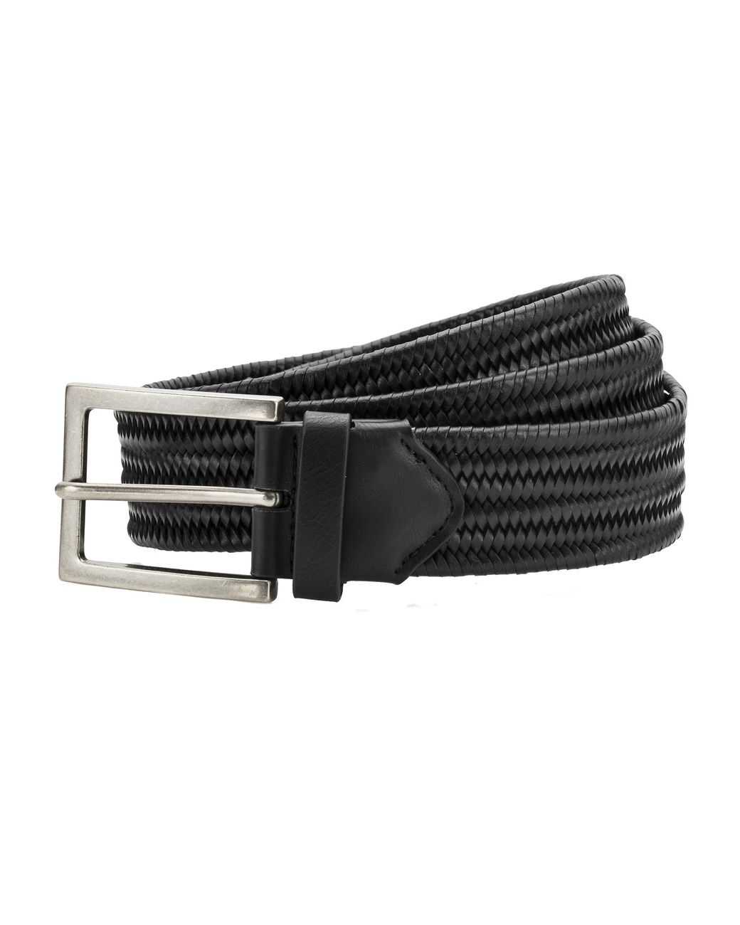 Asquith & Fox Black Leather Braid Belt for men