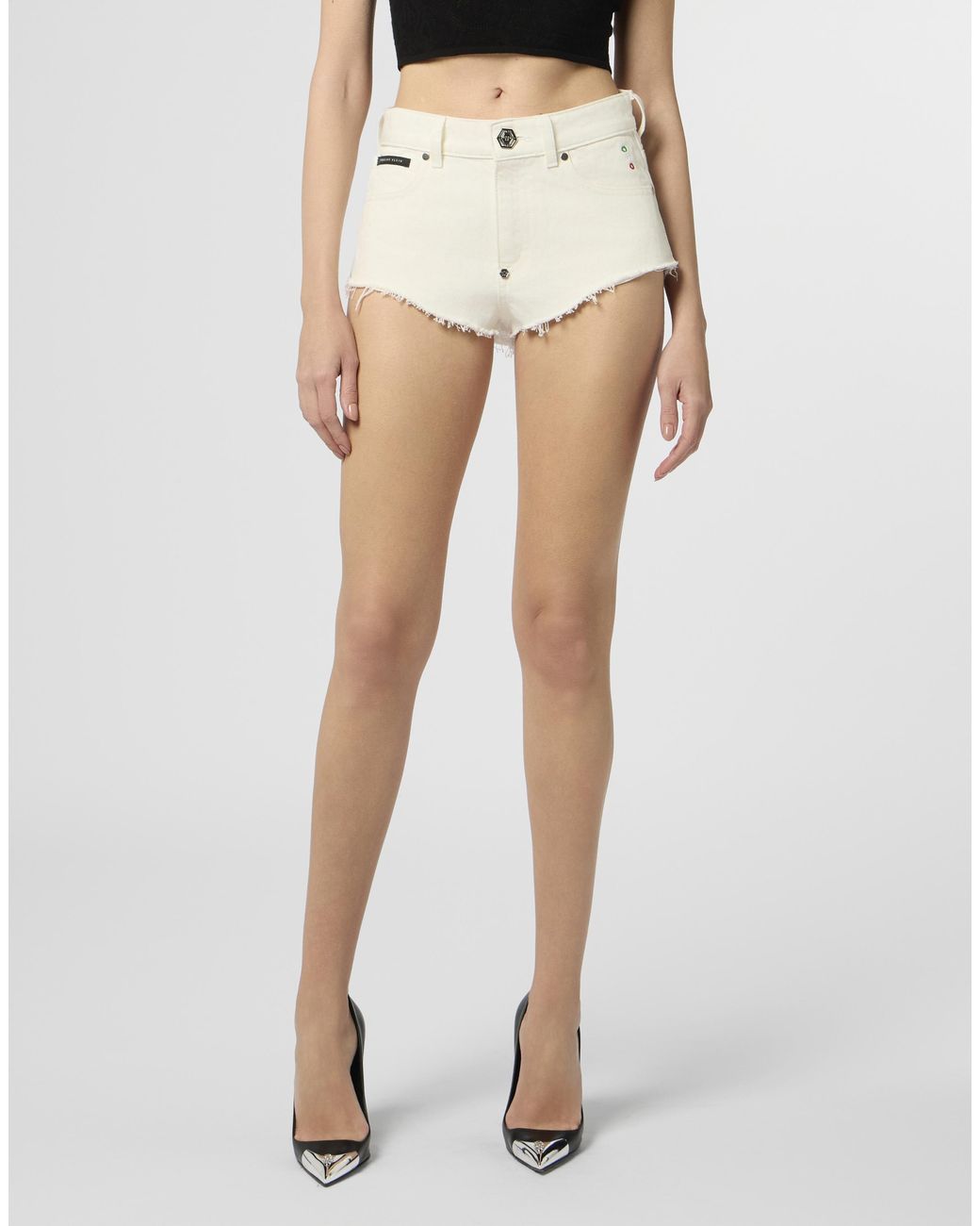 Philipp Plein Hotpants Basic in het White