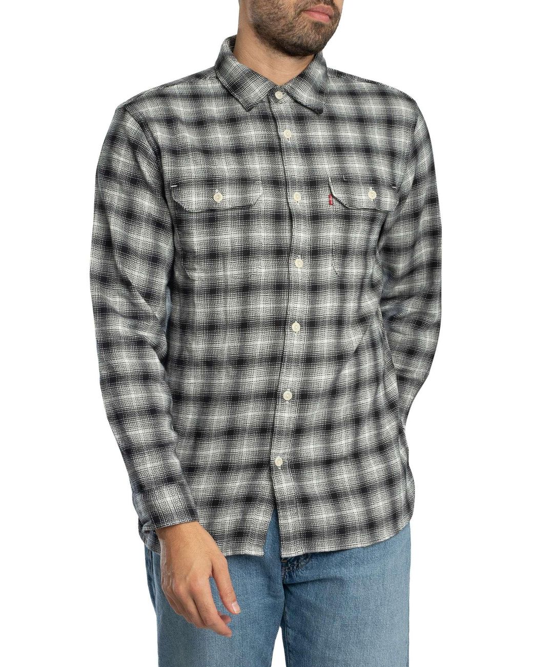 Levi's Levi's Jackson Worker Geruit Overhemd in het Gray voor heren