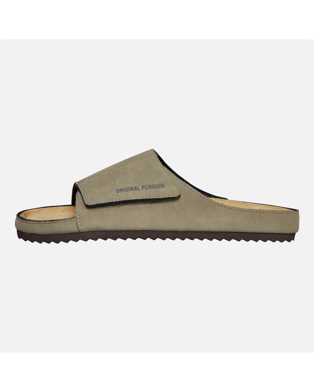 Original Penguin Green Poll Sand Slides for men