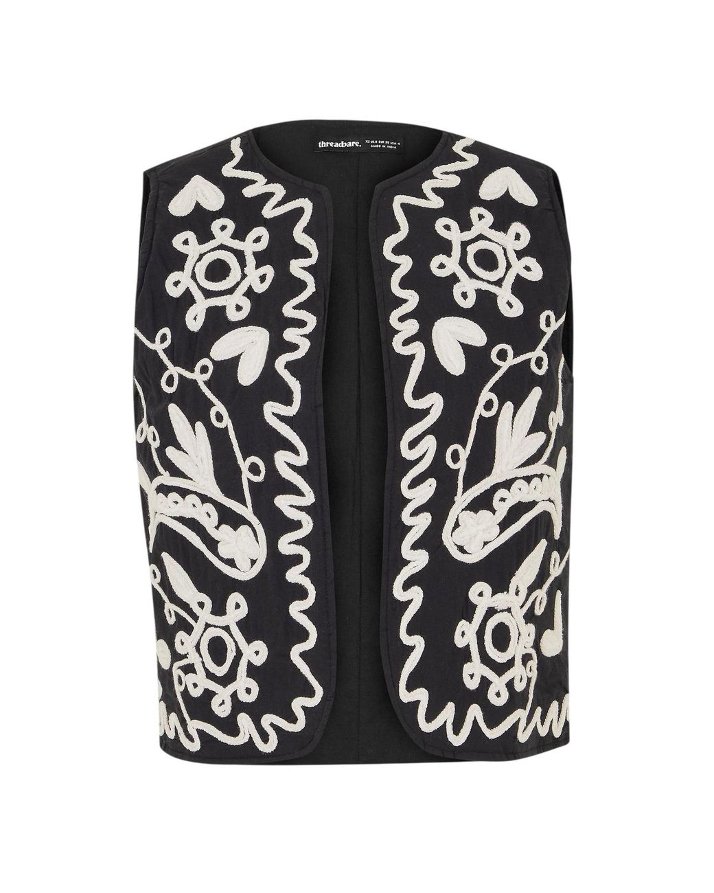 Threadbare Tulsi Regular Gilet in het Black