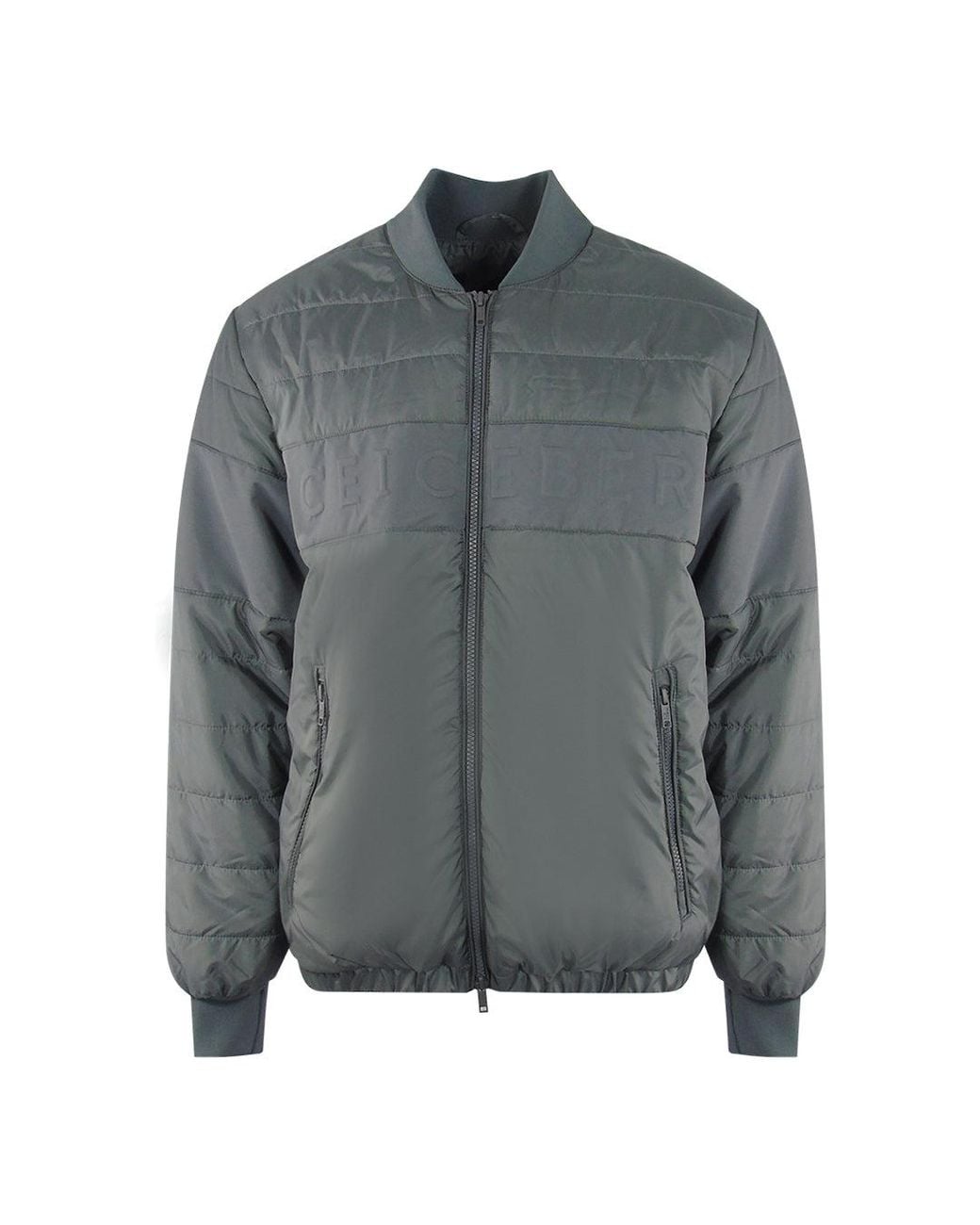 Ice Iceberg Gray Plain Padded Bomber Jacket for men