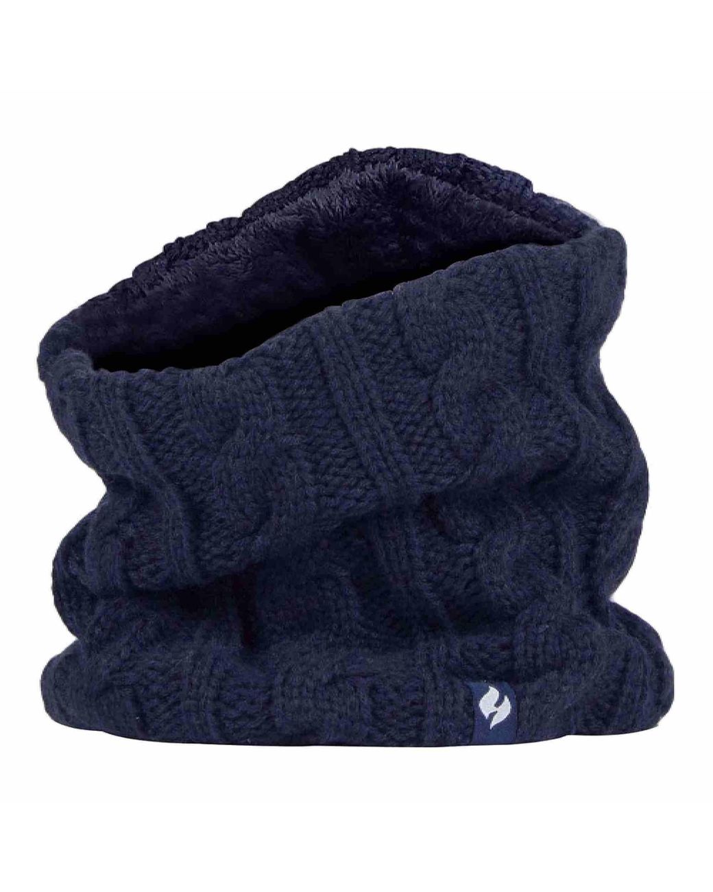 Heat Holders Blue Ladies Cable Knit Winter Fleece Lined Thermal Neck Warmer