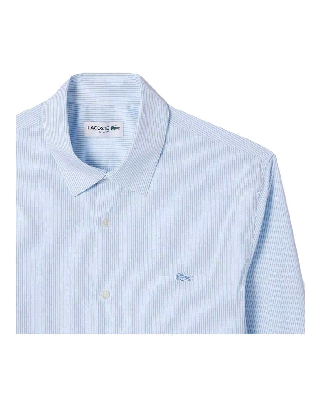 Lacoste Geruit Popeline Overhemd in het Blue voor heren