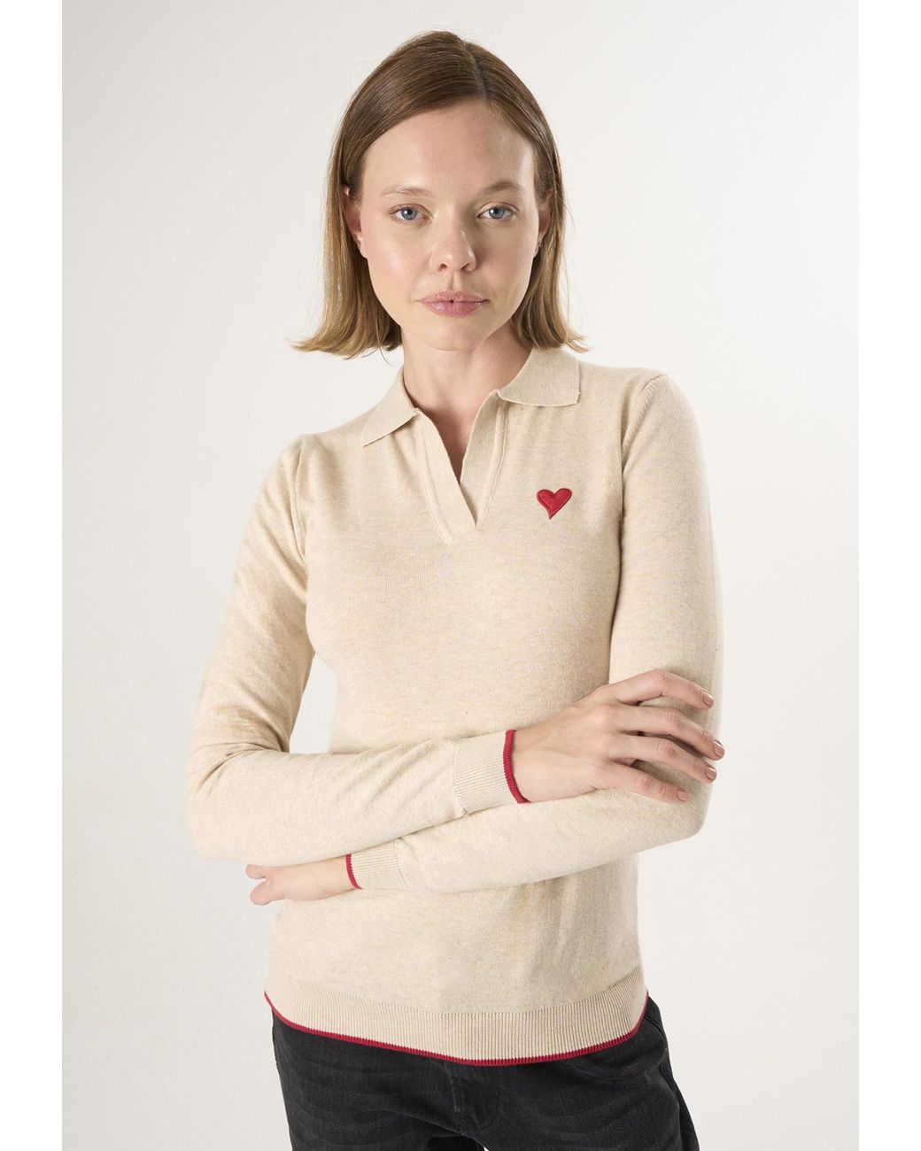 Felix Hardy Natural Polo-Rollkragen-Strickpullover