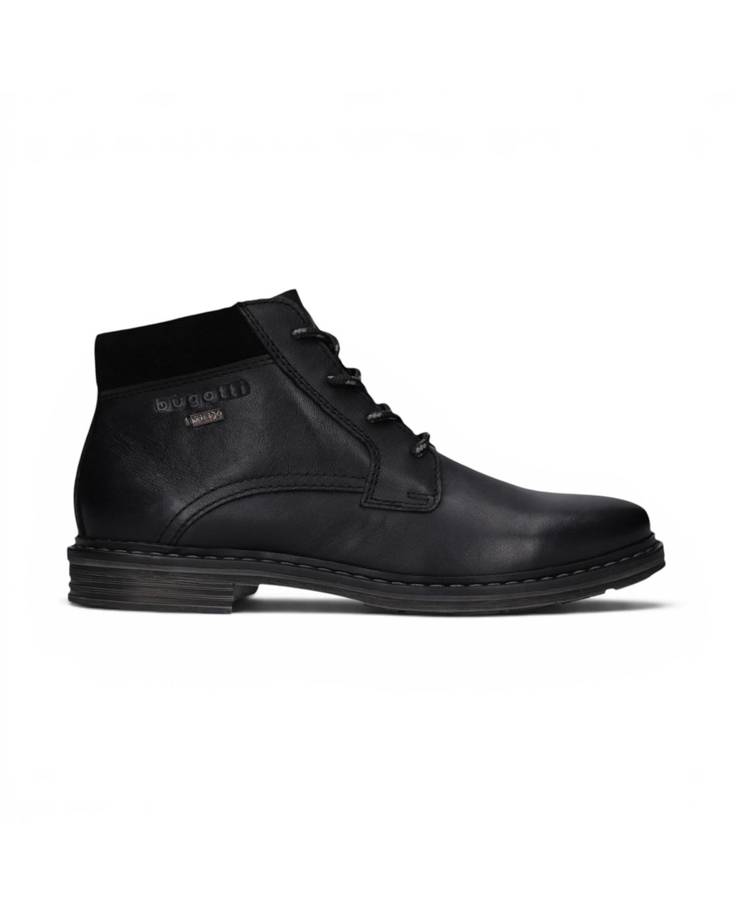 Bugatti Black Leather Lace-Up Chukka Ankle Boots for men