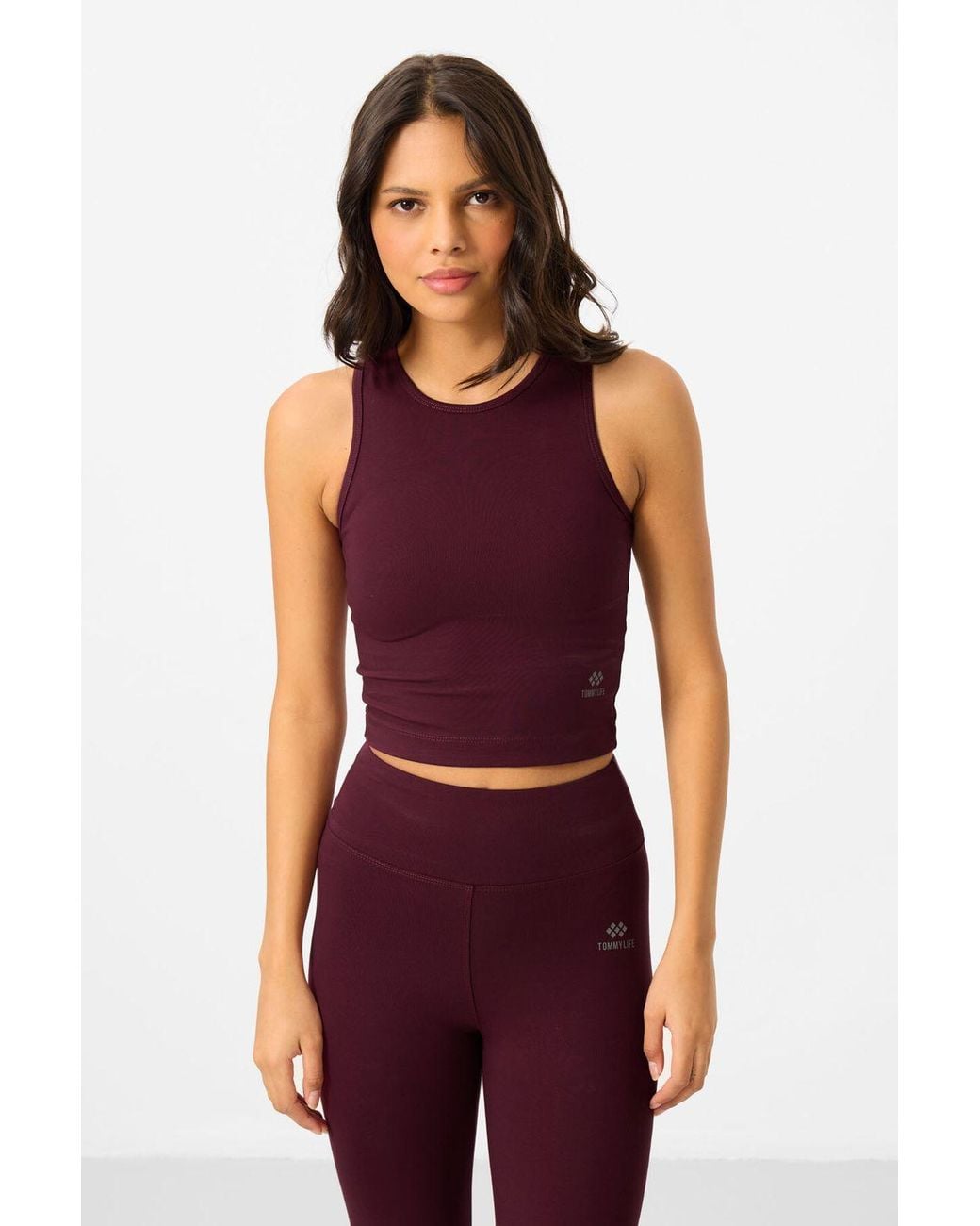 TOMMY LIFE Red Sleeveless Cotton Blend Active Set