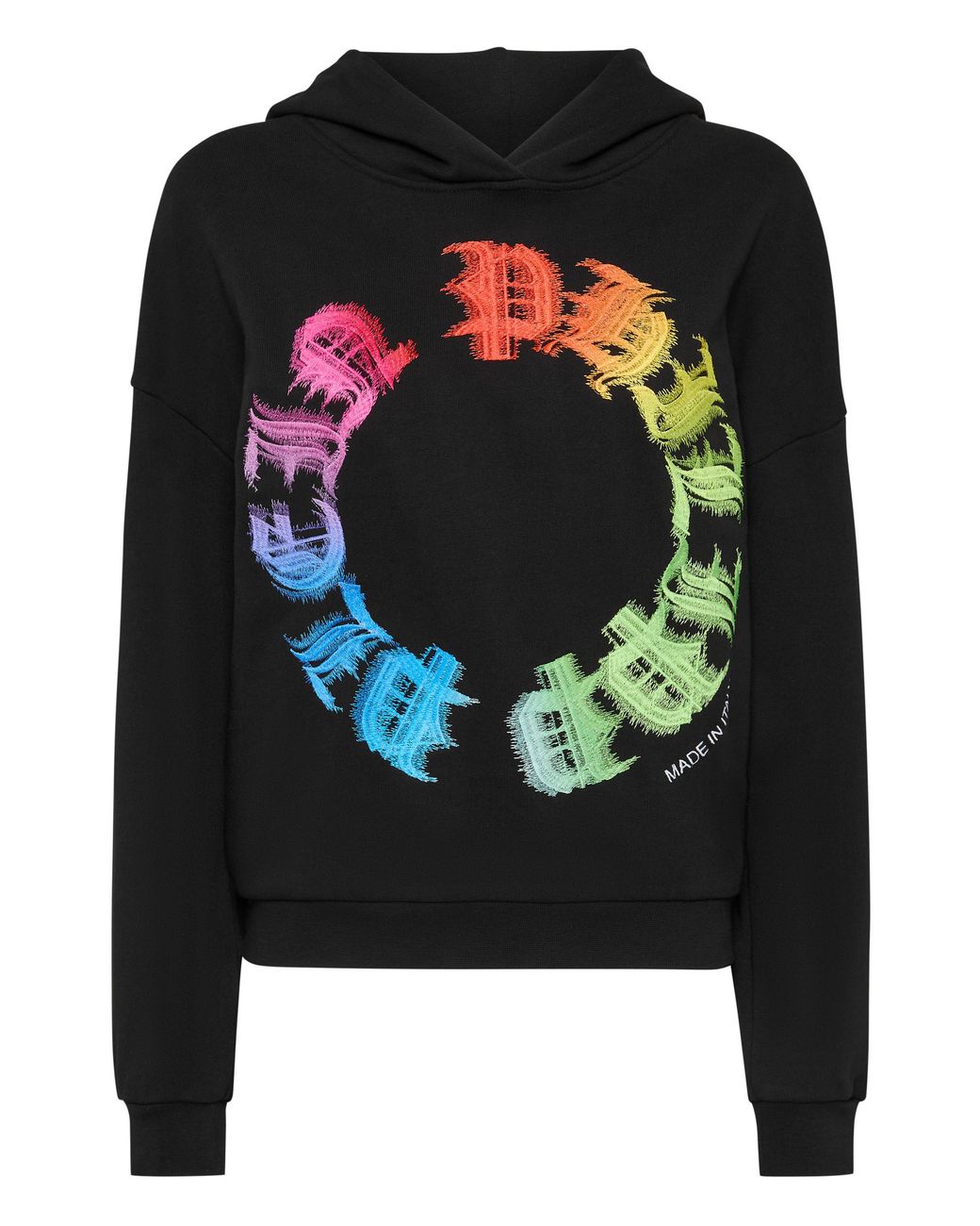 Philipp Plein Hoodies & Sweatvesten ,Zwart ,Katoen Hooded Sweatshirt Gothic Plein in het Black