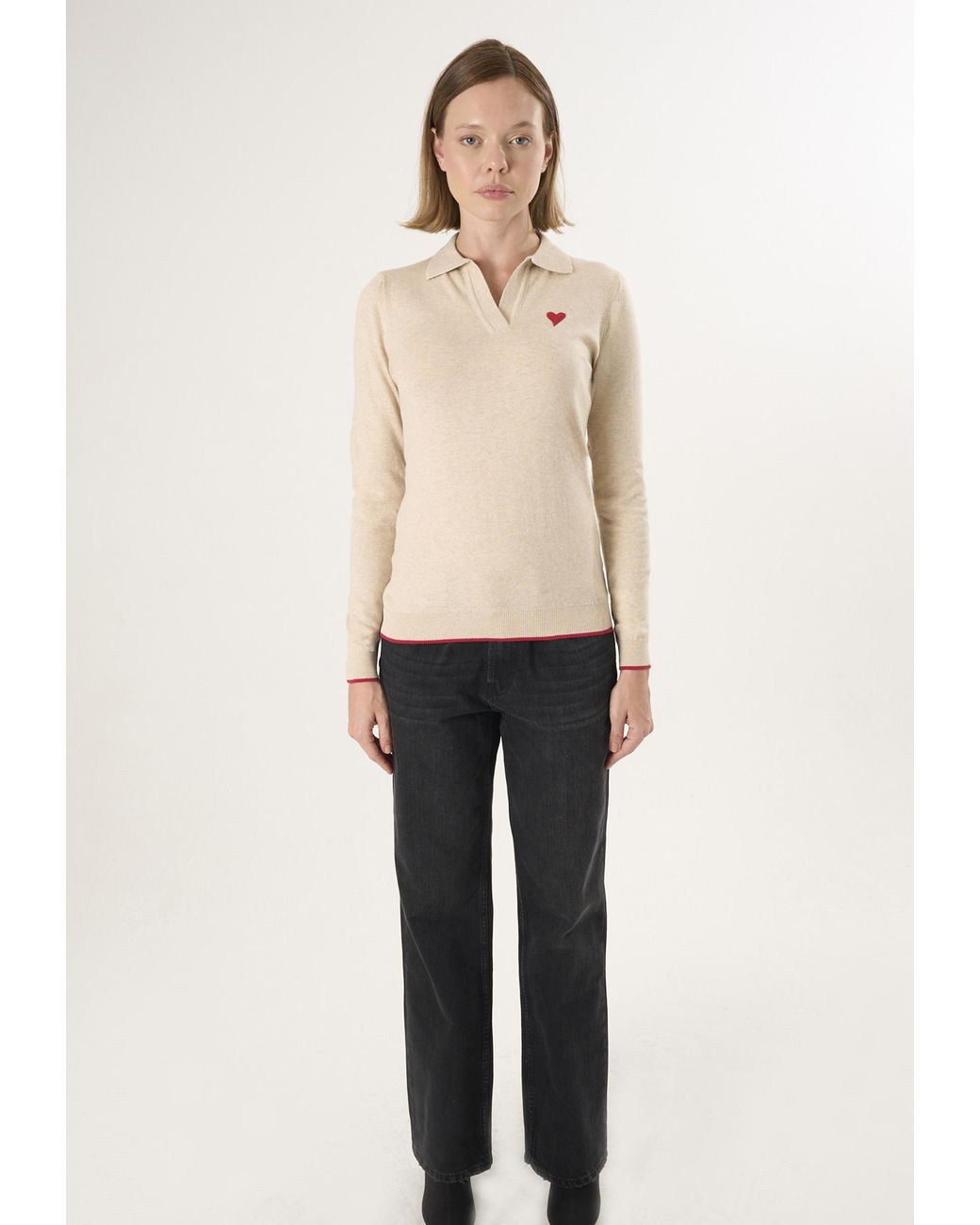 Felix Hardy Natural Polo-Rollkragen-Strickpullover