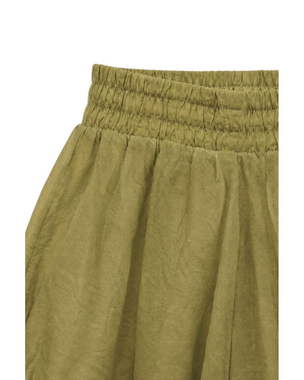 MixRay Green High-Waist Mini Shorts