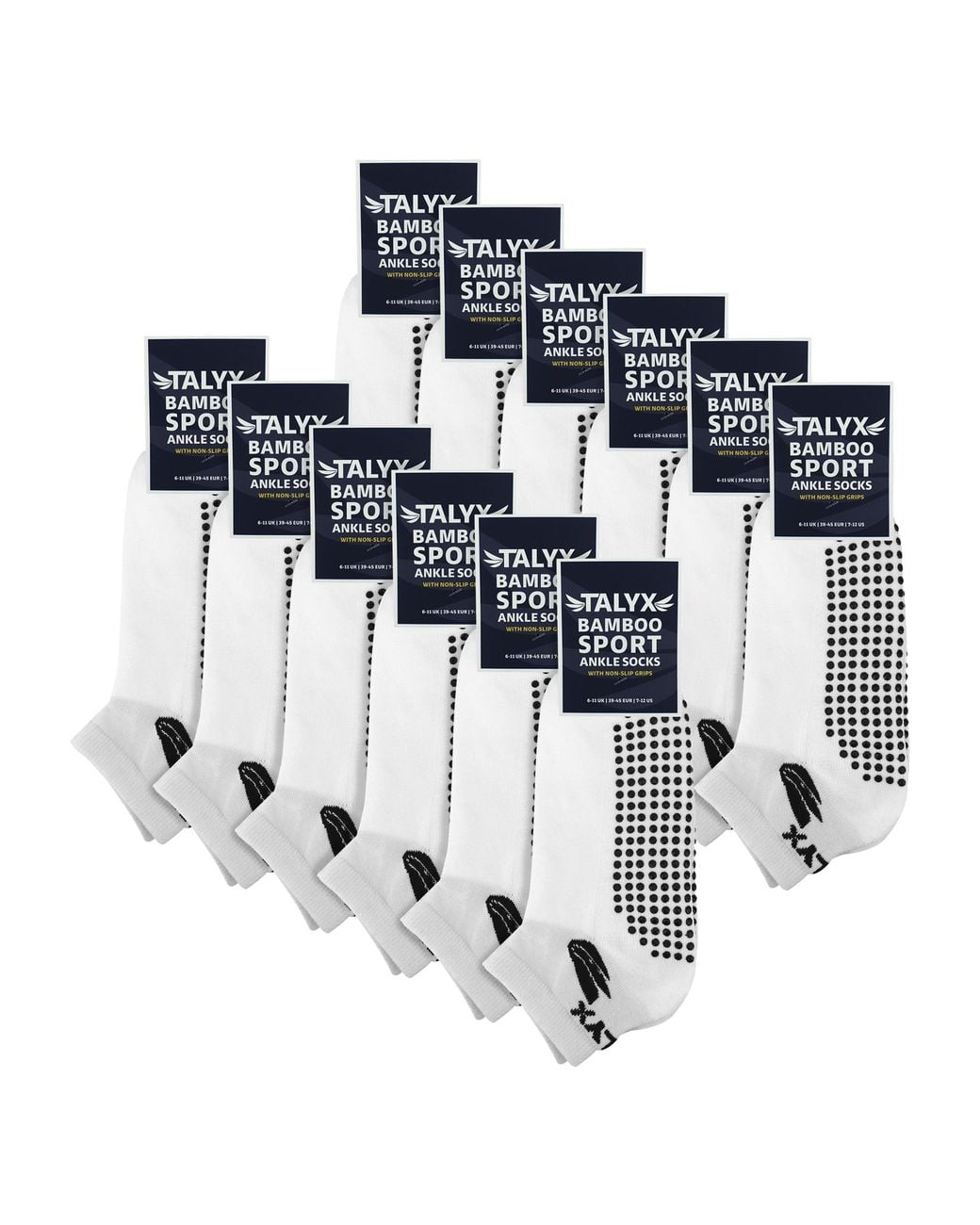Talyx Metallic 12 Pack Bamboo Ankle Grip Socks for men