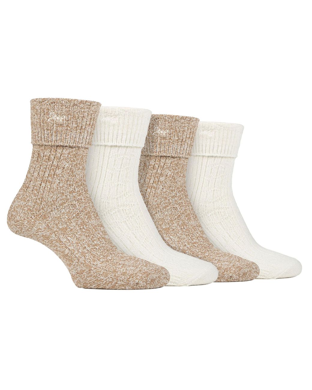 Jeep White Ladies 4 Pack Super Soft Walking Boot Socks