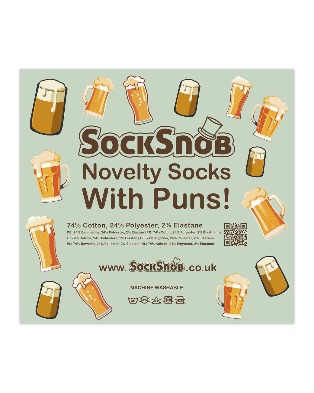 Sock Snob Red 3 Pairs Novelty Cotton Rich Pun Socks for men