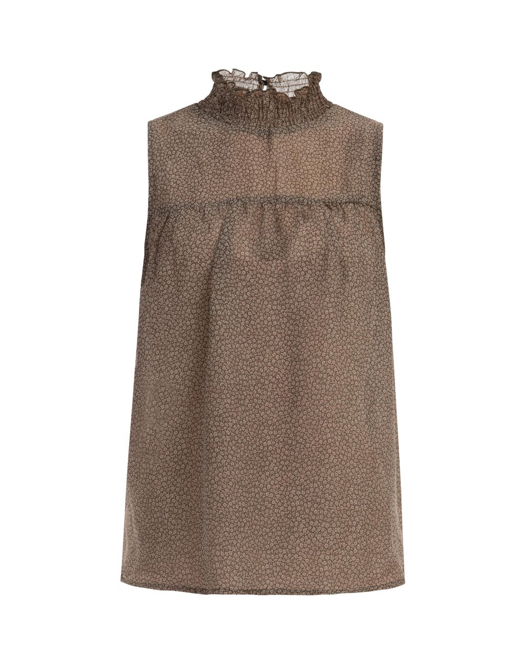 Dreimaster Blouse Dames Olijf Wol Wit in het Brown