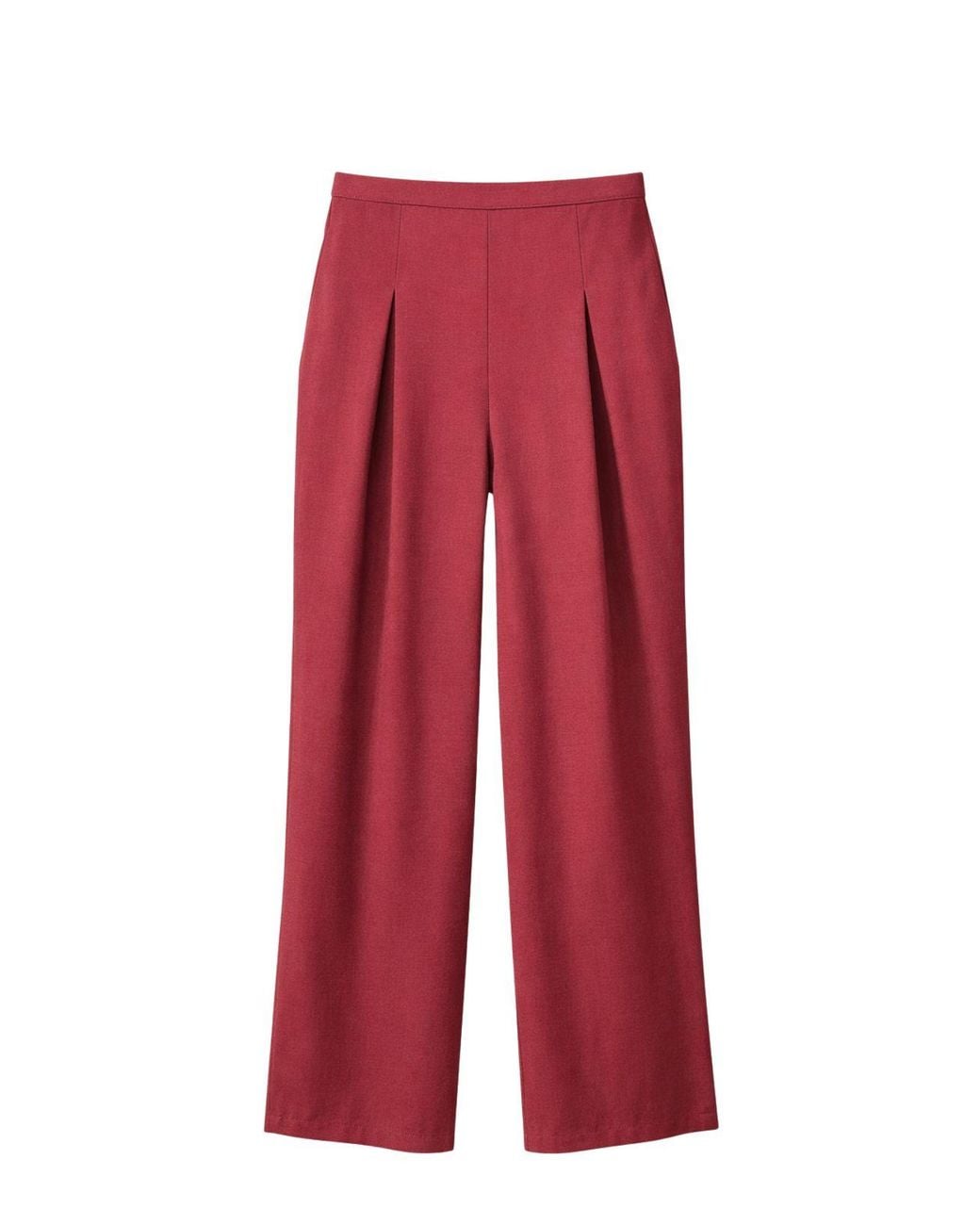 MixRay Red High-Waist Wide-Leg Crepe Trousers