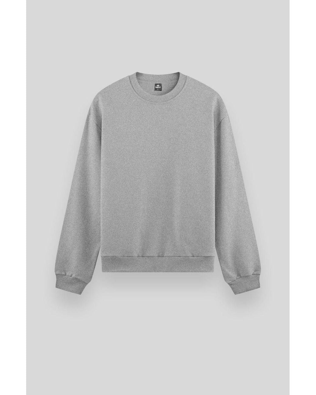 TOMMY LIFE Gray Plain Crew Neck Sweatshirt for men