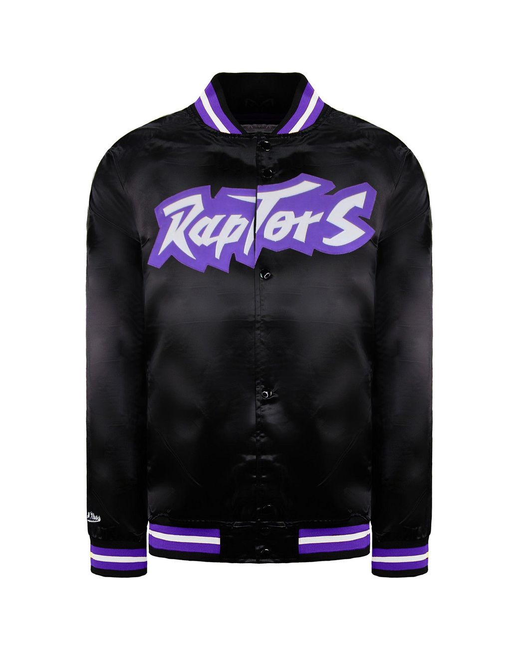 Mitchell & Ness Black Nba Toronto Raptors Lightweight Satin Bomber Jacket for men