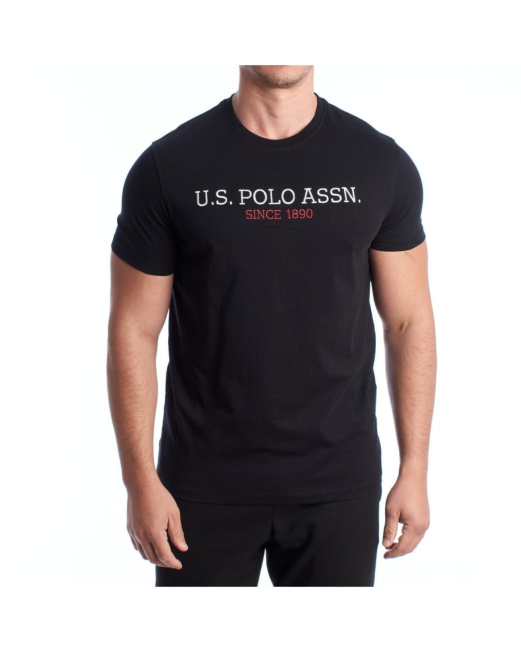 U.S. POLO ASSN. Black Cotton Short Sleeve T-Shirt Us42154022 for men