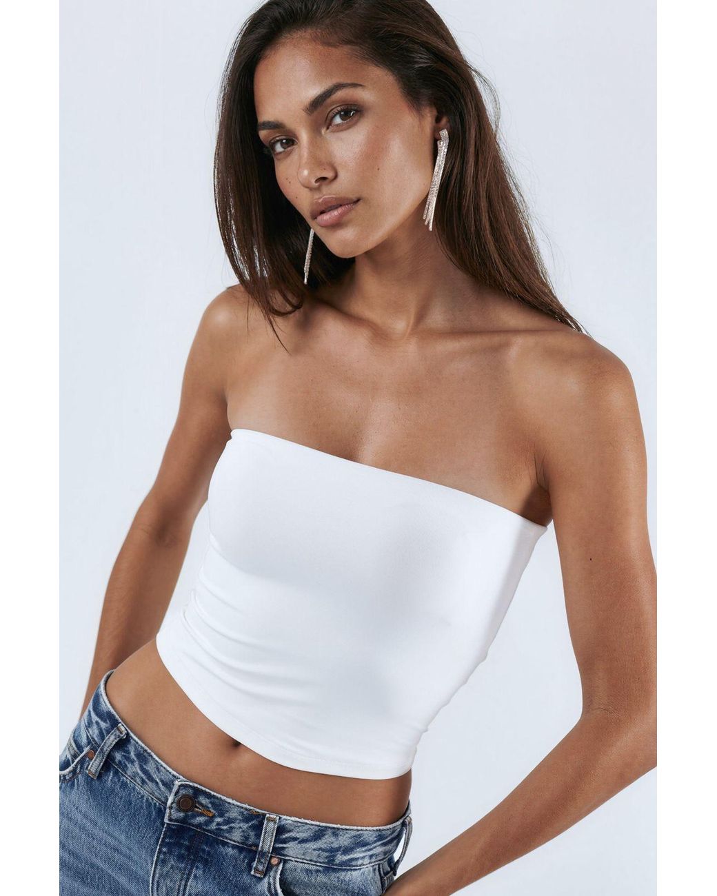 Busem White Bandeau Crop Top