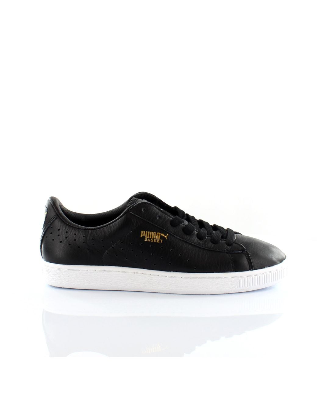 PUMA Black Basket Classic Citi Leather Trainers 357349 01 for men