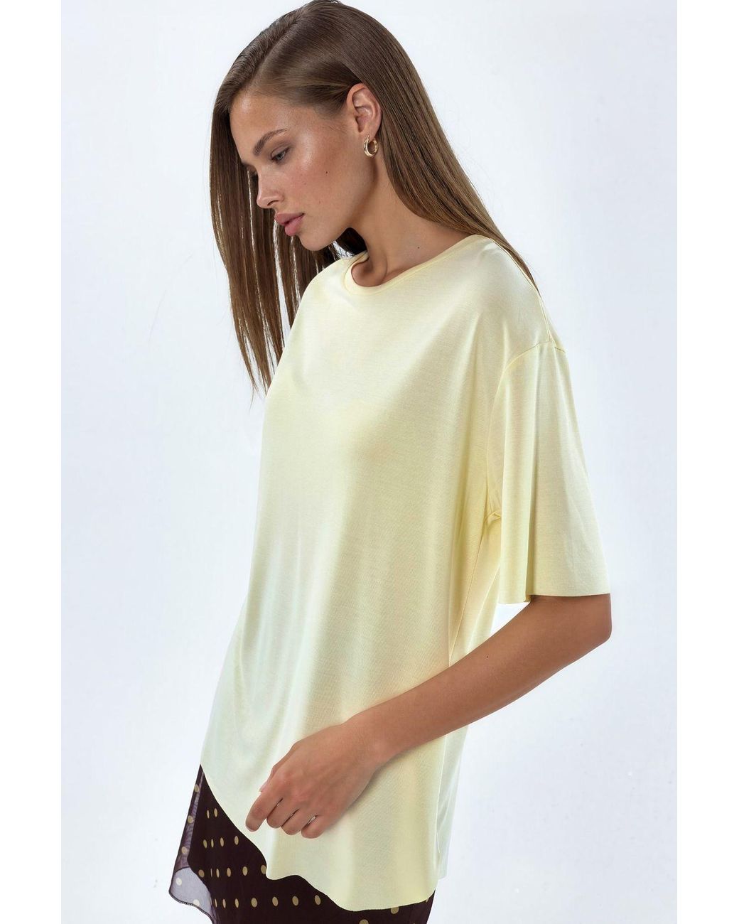 Busem White Loose Fit Crew Neck T-Shirt