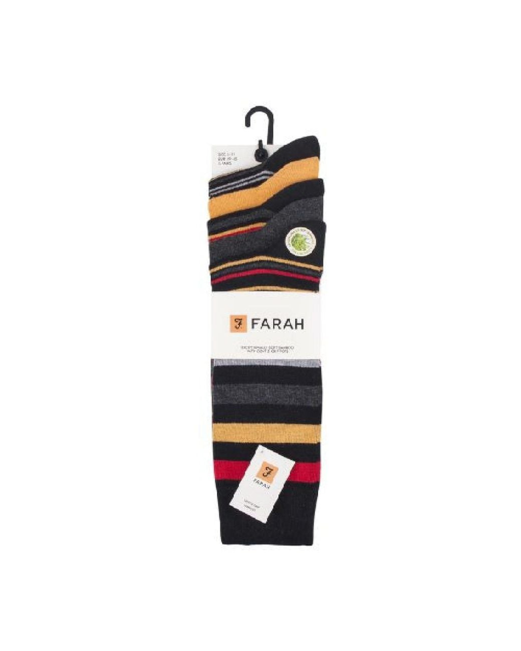 Farah Blue 5 Pack Bamboo Bright Striped Patterned Socks for men