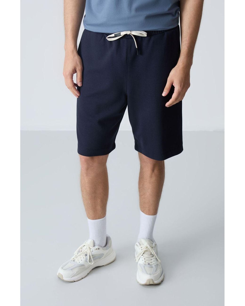 TOMMY LIFE Blue Cotton-Blend Sweat Shorts for men
