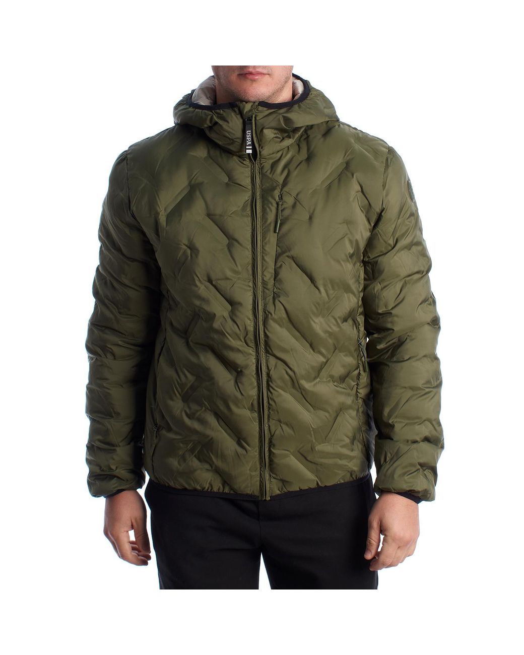 U.S. POLO ASSN. Green Padded Jacket With Hood Us40127001 for men
