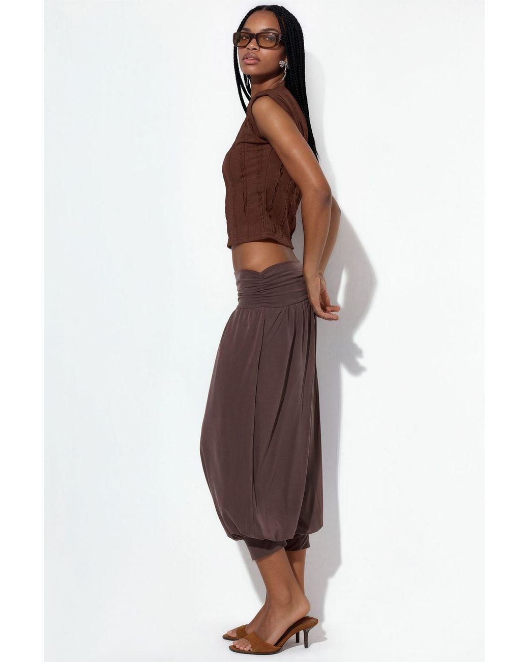 Busem Brown Modal Capri Salwar Trousers