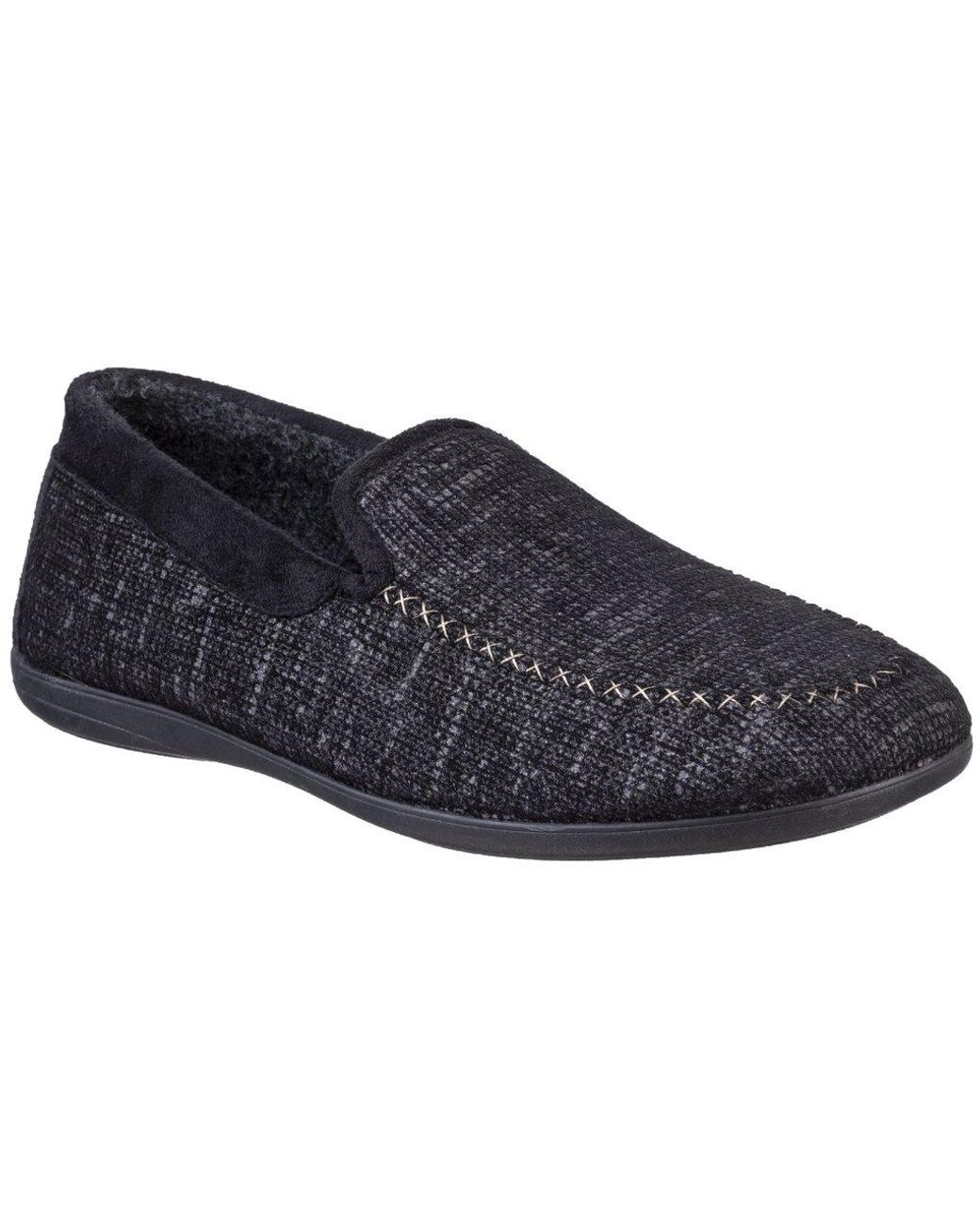 Cotswold Blue Stanley Moc Toe Full Slipper Textile for men