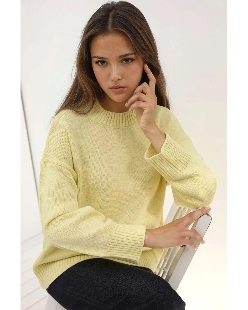 Hiccup Yellow Crew Neck Cozy Sweater