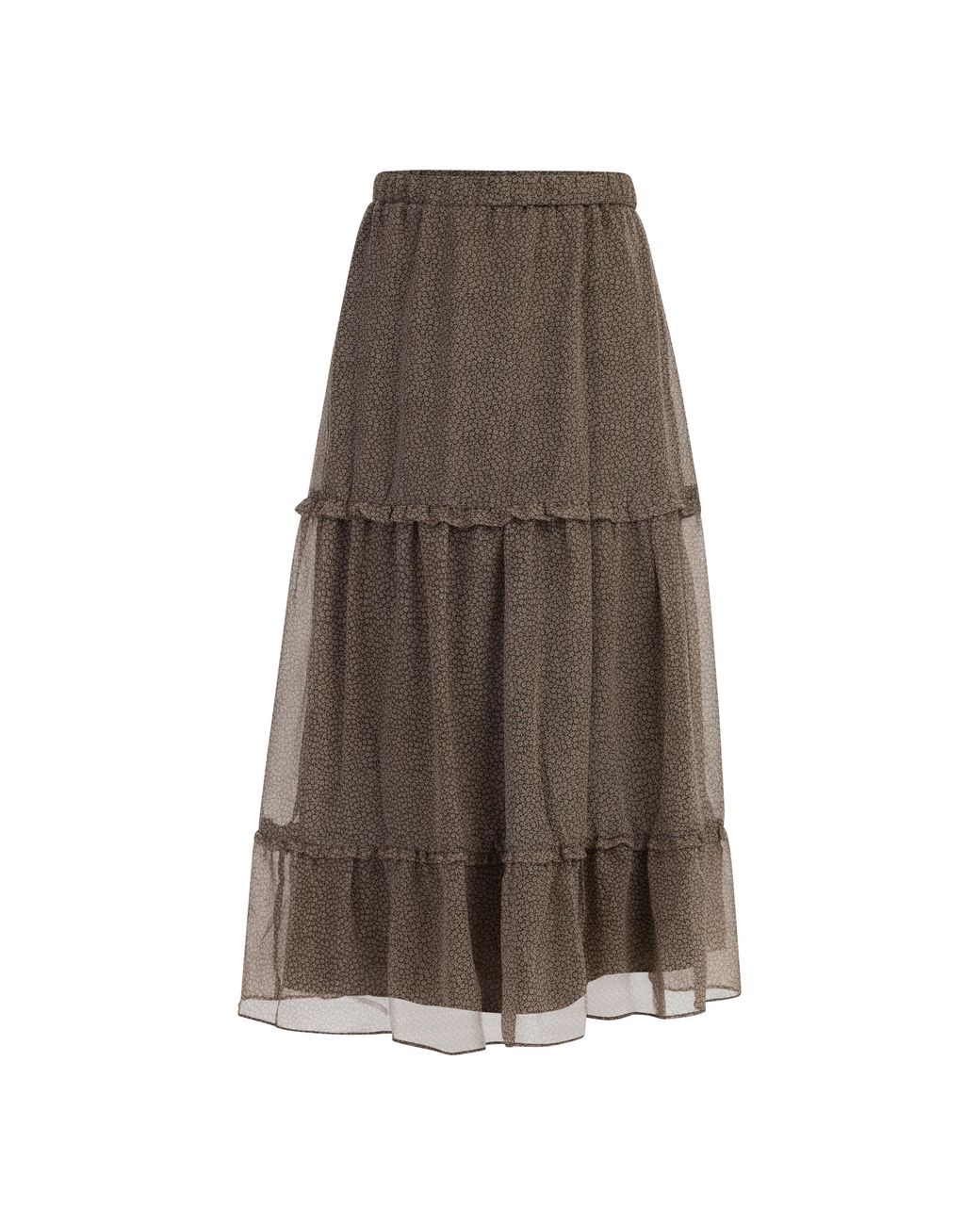 Dreimaster Maxi Rok Dames Olijf Wol Wit in het Brown