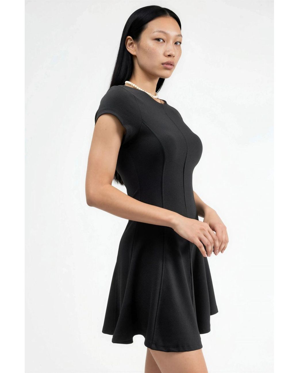 Busem Black Short Sleeve Mini A-Line Dress