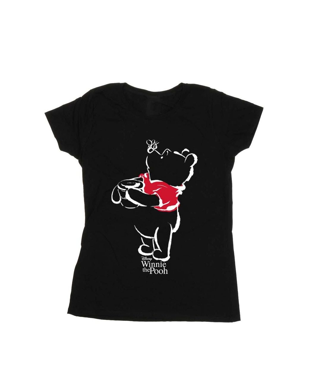 Disney Black Ladies Winnie The Pooh Drawing Cotton T-Shirt
