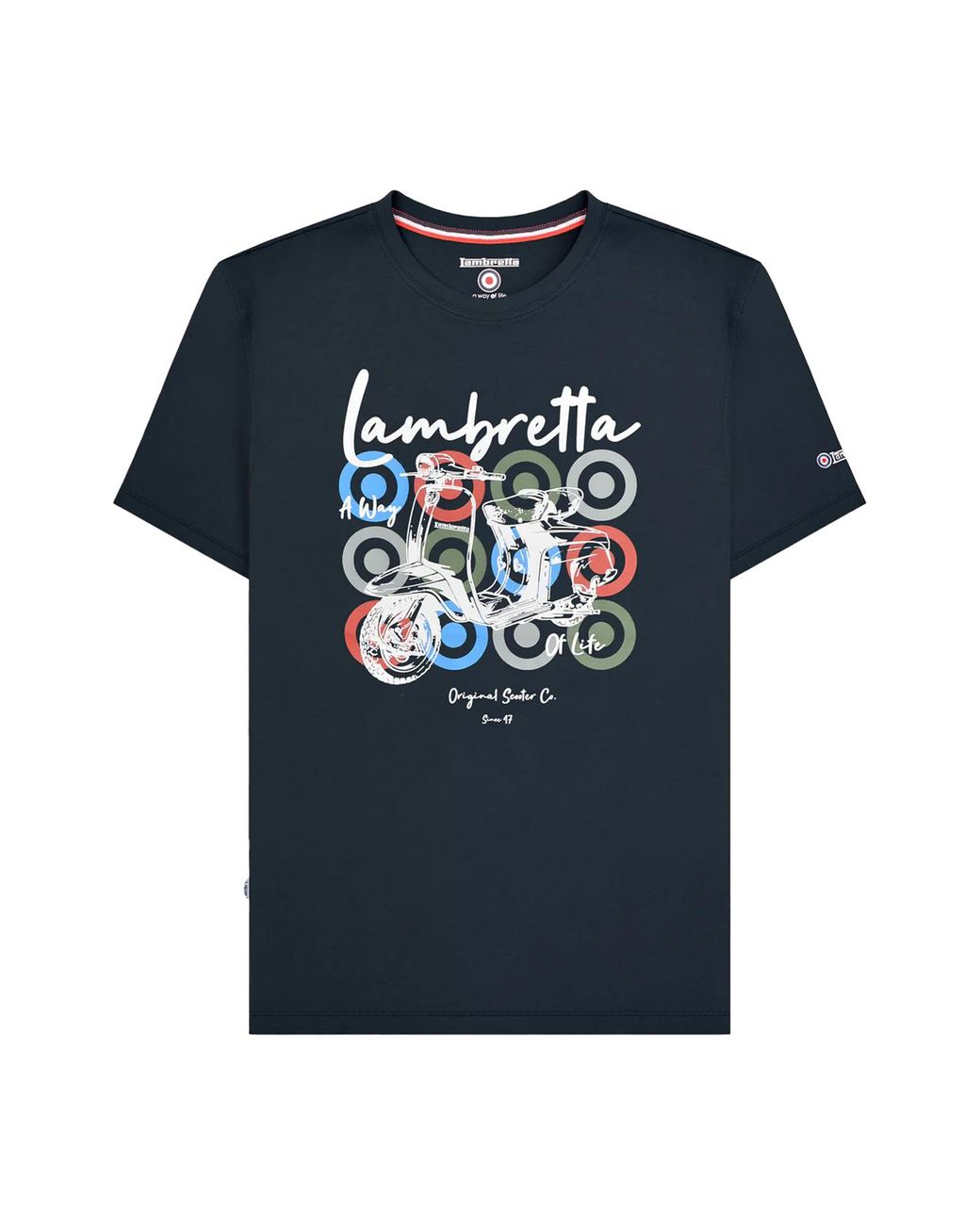 Lambretta Blue Scooter Branded T-Shirt Cotton for men