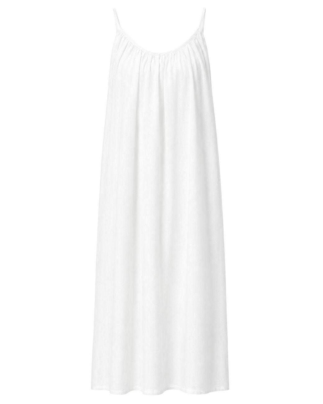 MixRay White Sleeveless A-Line Maxi Dress