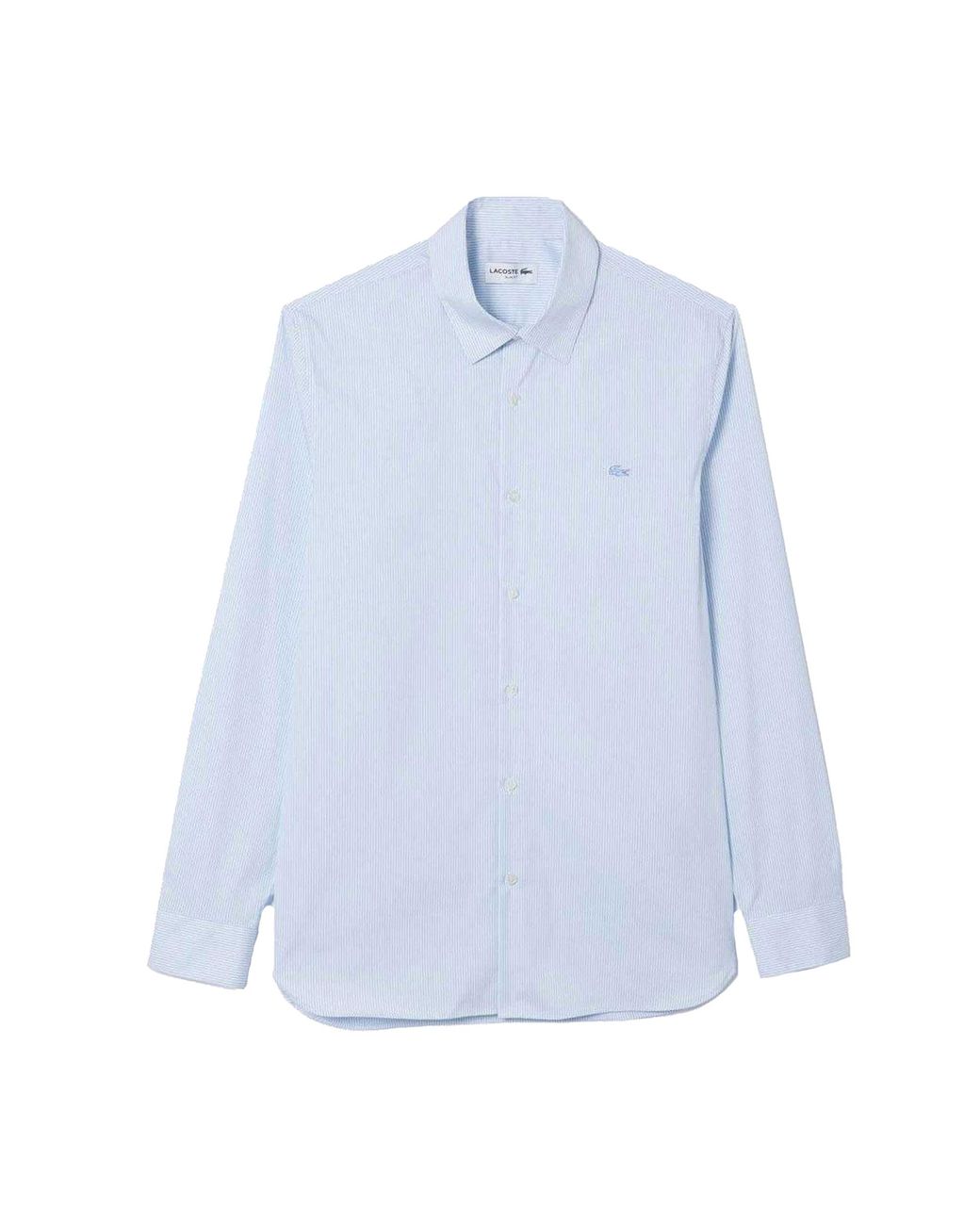 Lacoste Geruit Popeline Overhemd in het Blue voor heren