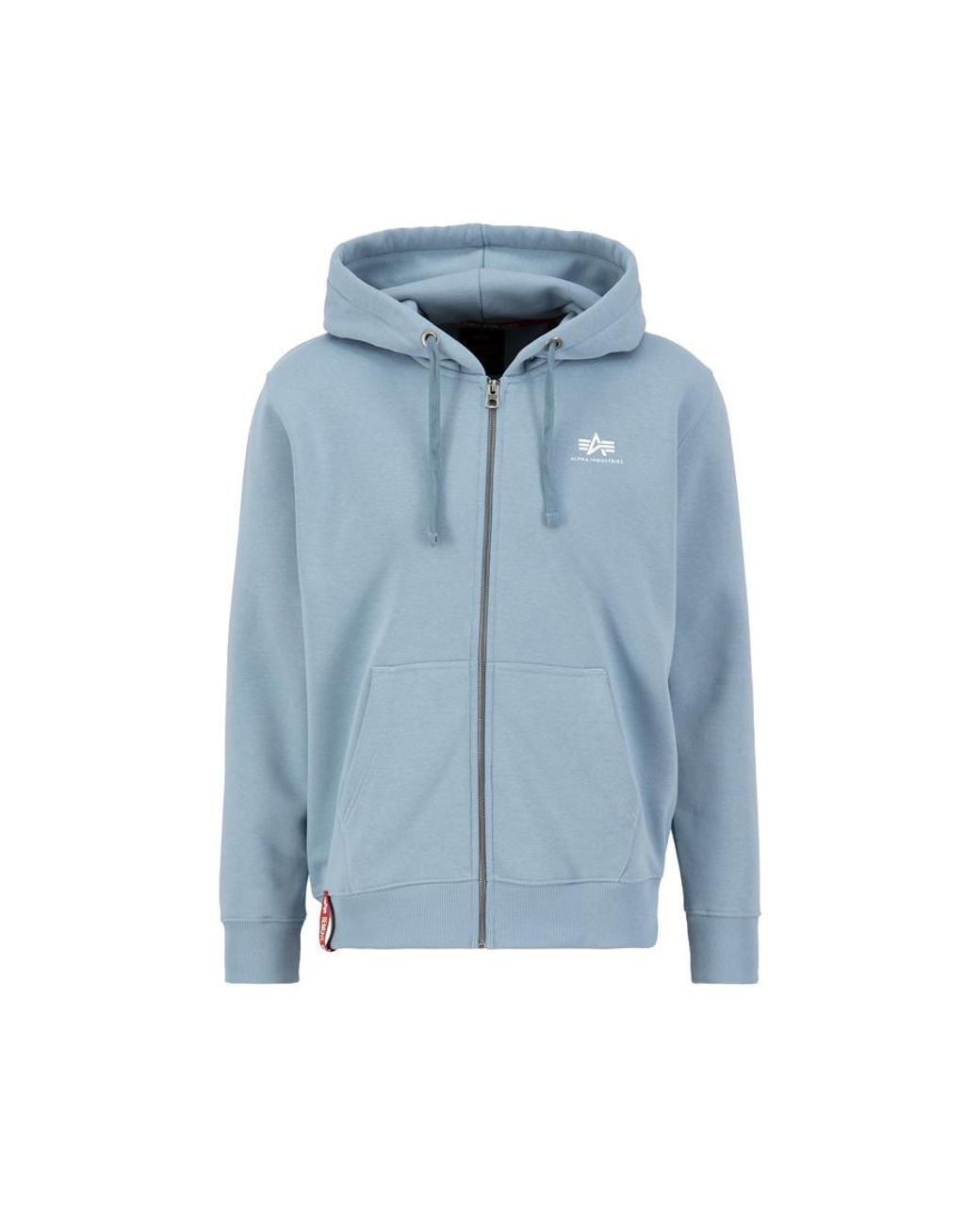 Alpha Industries Basic Small Logo Zip Hoodie in het Blue voor heren