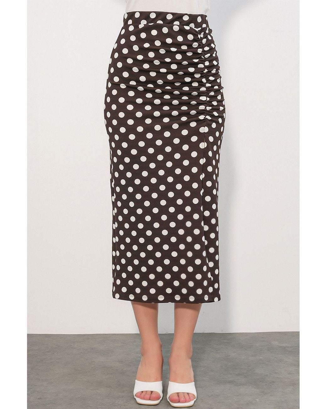 Bigdart Multicolor High Waist Polka Dot Midi Skirt